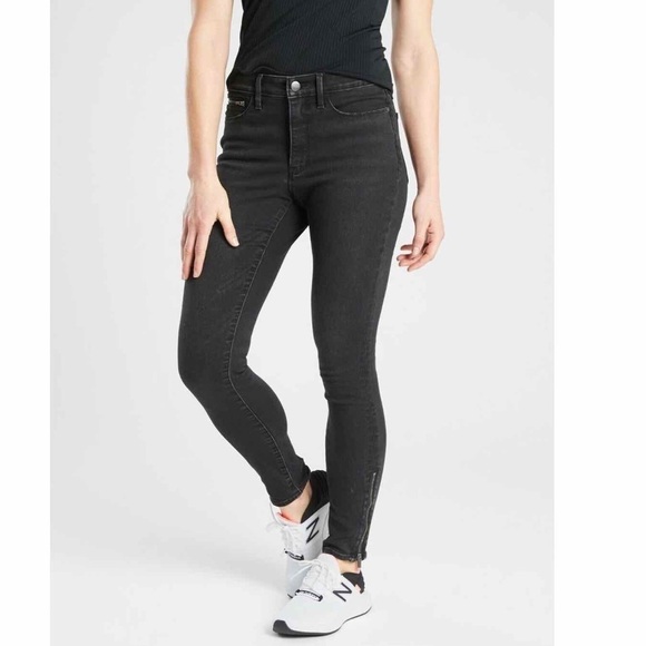 Athleta Women’s Sculptek Ultra Skinny Jeans Ankle Zippers Carbon Gray Wash 6 - Picture 1 of 8